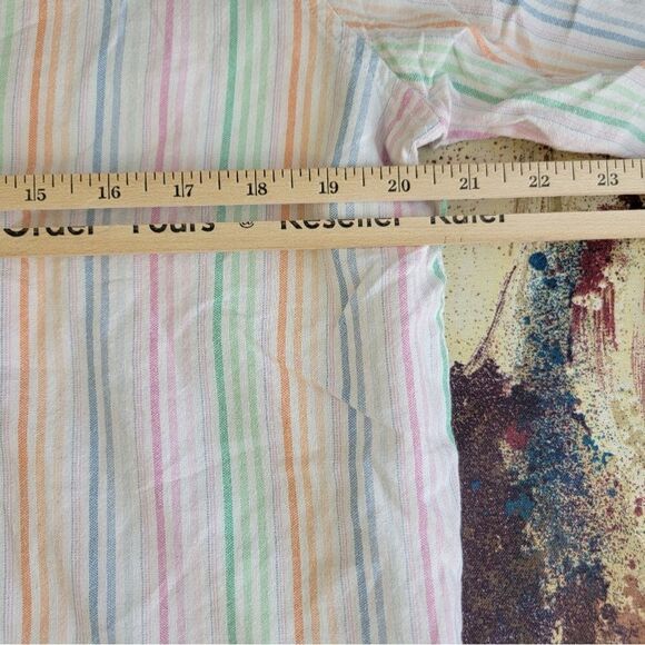 Dress barn Woman's Button Front Shirt Multicolor Stripe Long Sleeve Collar 1X - Picture 12 of 12